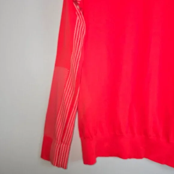 Nike Dri-fit Neon Orange Long Sleeve Knit Top Sz M - Picture 3 of 8